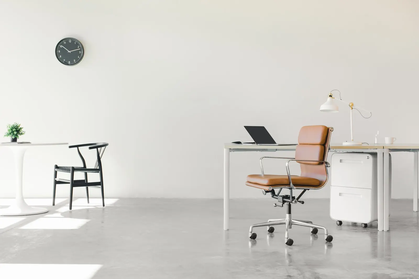 A quiet office workspace